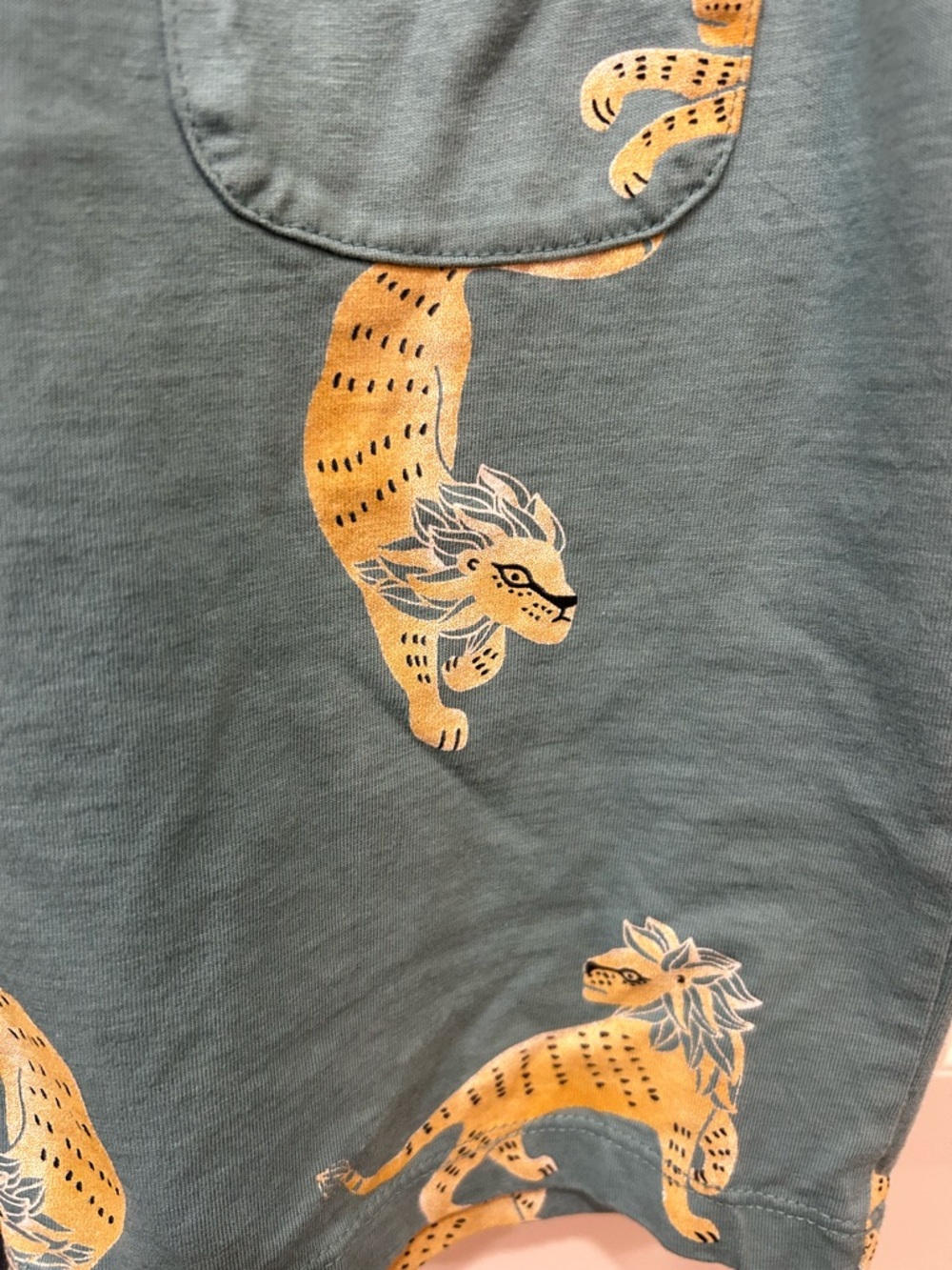 Tea Collection Girls Teal Tiger Print dress - Picture 2 of 3